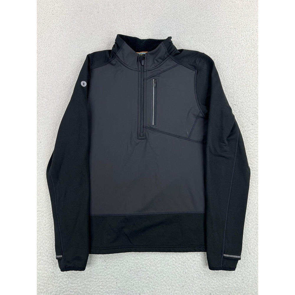 Smartwool Active Jacket Mens Small Black Softshell 1/2 Zip Running Hiking